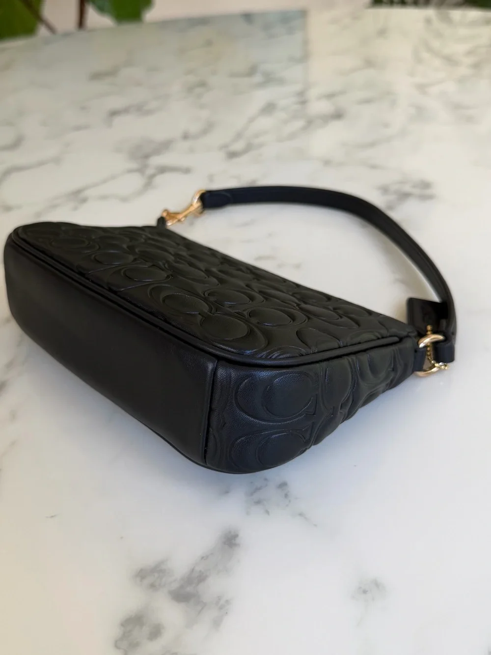 Coach Nolita 19 In Signature Leather CZ456 Black Mini Shoulder Bag Wristlet